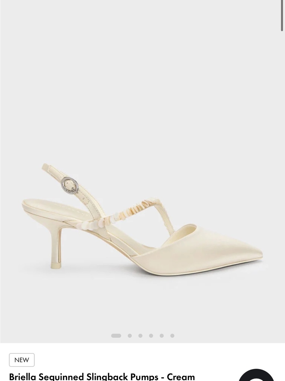 BNIB Charles & Keith Cream Slingbacks